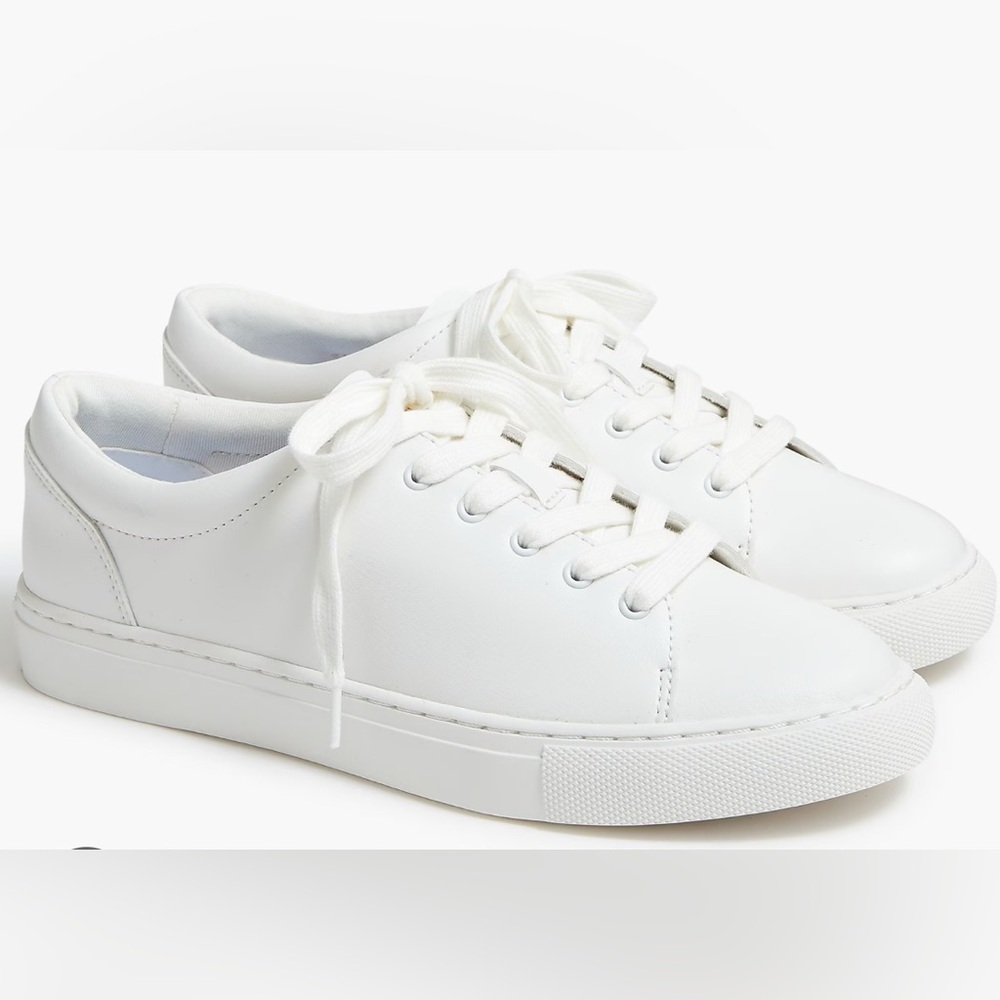 J. Crew Women’s Road Trip Sneakers in classic white, size 9. Style #:BC186